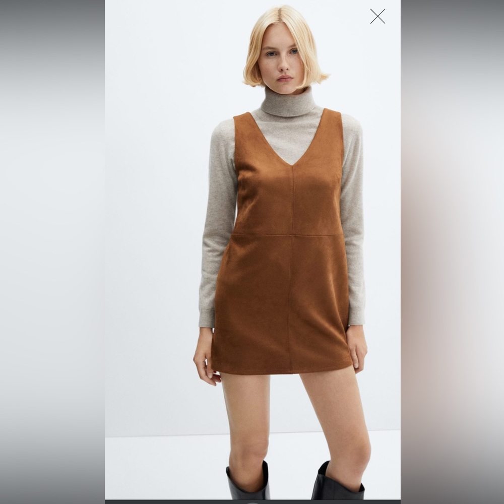 Mango Straight Suede Dress
